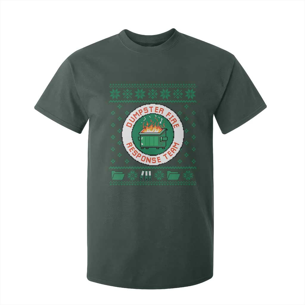 Funny Dumpster Fire Response Team T Shirt For Kid Office Party Holiday Chaos Humor TS02 Dark Forest Green Print Your Wear