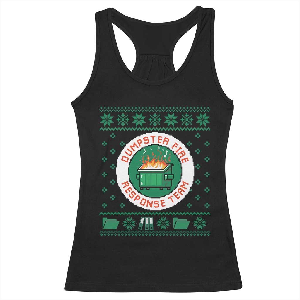 Funny Dumpster Fire Response Team Racerback Tank Top Office Party Holiday Chaos Humor TS02 Black Print Your Wear