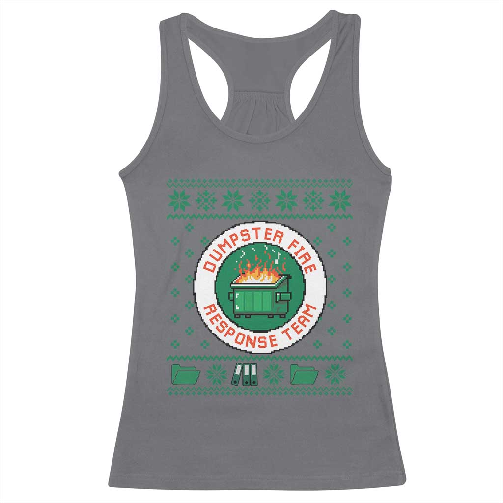 Funny Dumpster Fire Response Team Racerback Tank Top Office Party Holiday Chaos Humor TS02 Charcoal Print Your Wear