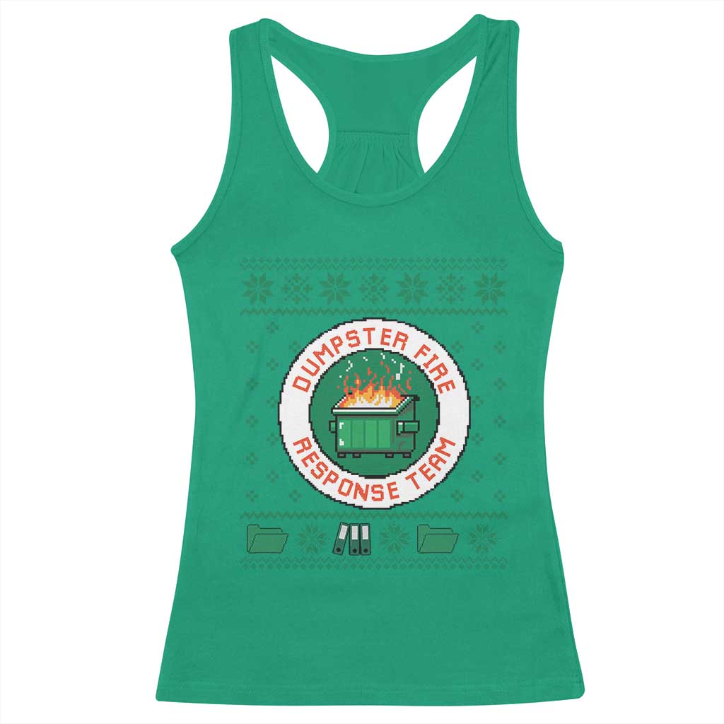 Funny Dumpster Fire Response Team Racerback Tank Top Office Party Holiday Chaos Humor - Print Your Wear