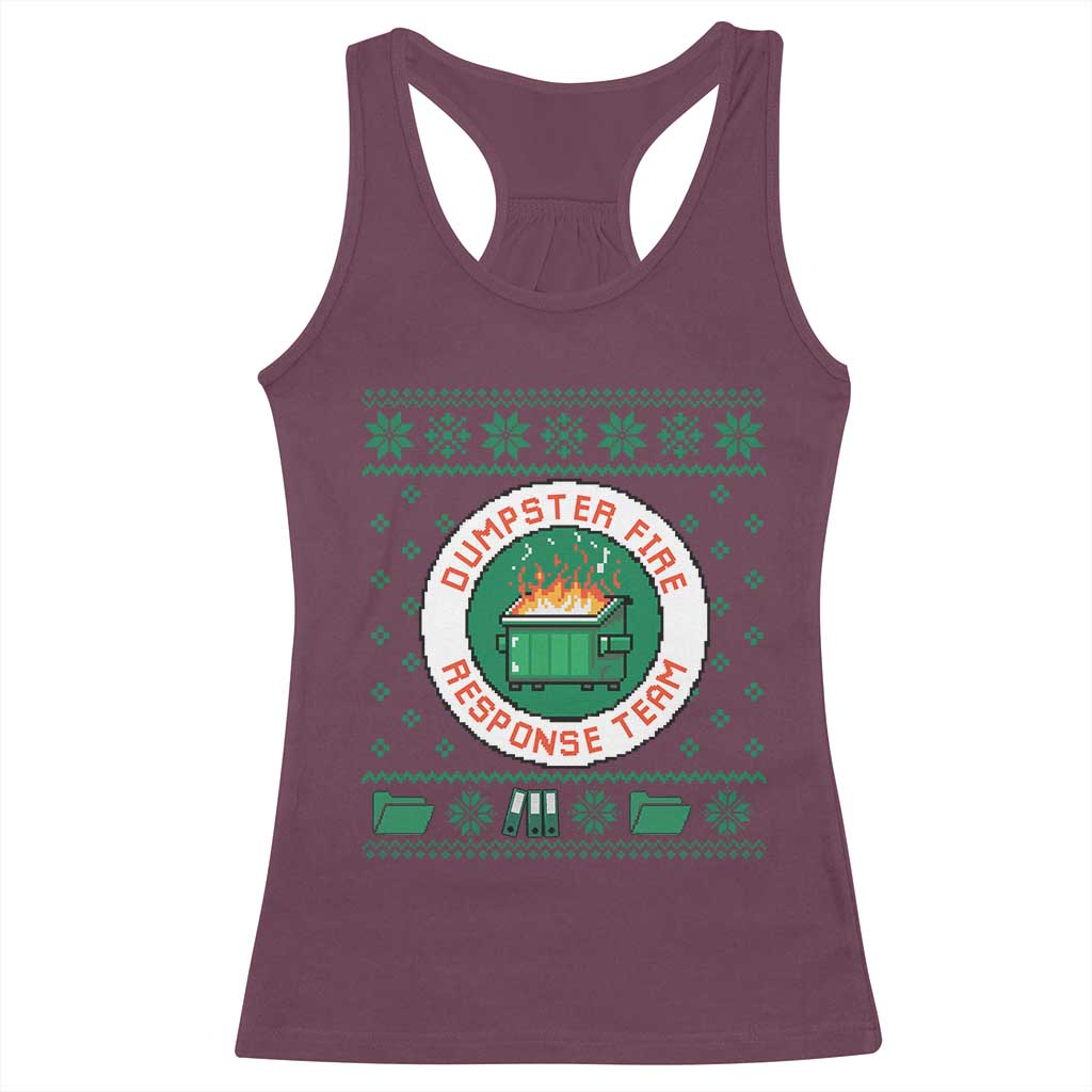 Funny Dumpster Fire Response Team Racerback Tank Top Office Party Holiday Chaos Humor - Print Your Wear