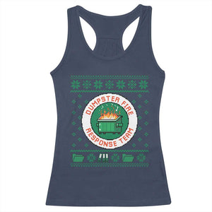 Funny Dumpster Fire Response Team Racerback Tank Top Office Party Holiday Chaos Humor TS02 Navy Print Your Wear