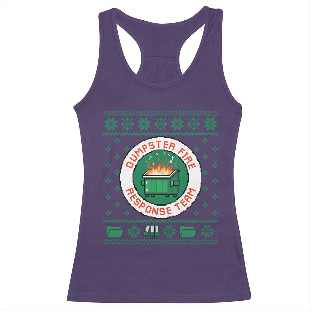 Funny Dumpster Fire Response Team Racerback Tank Top Office Party Holiday Chaos Humor - Print Your Wear