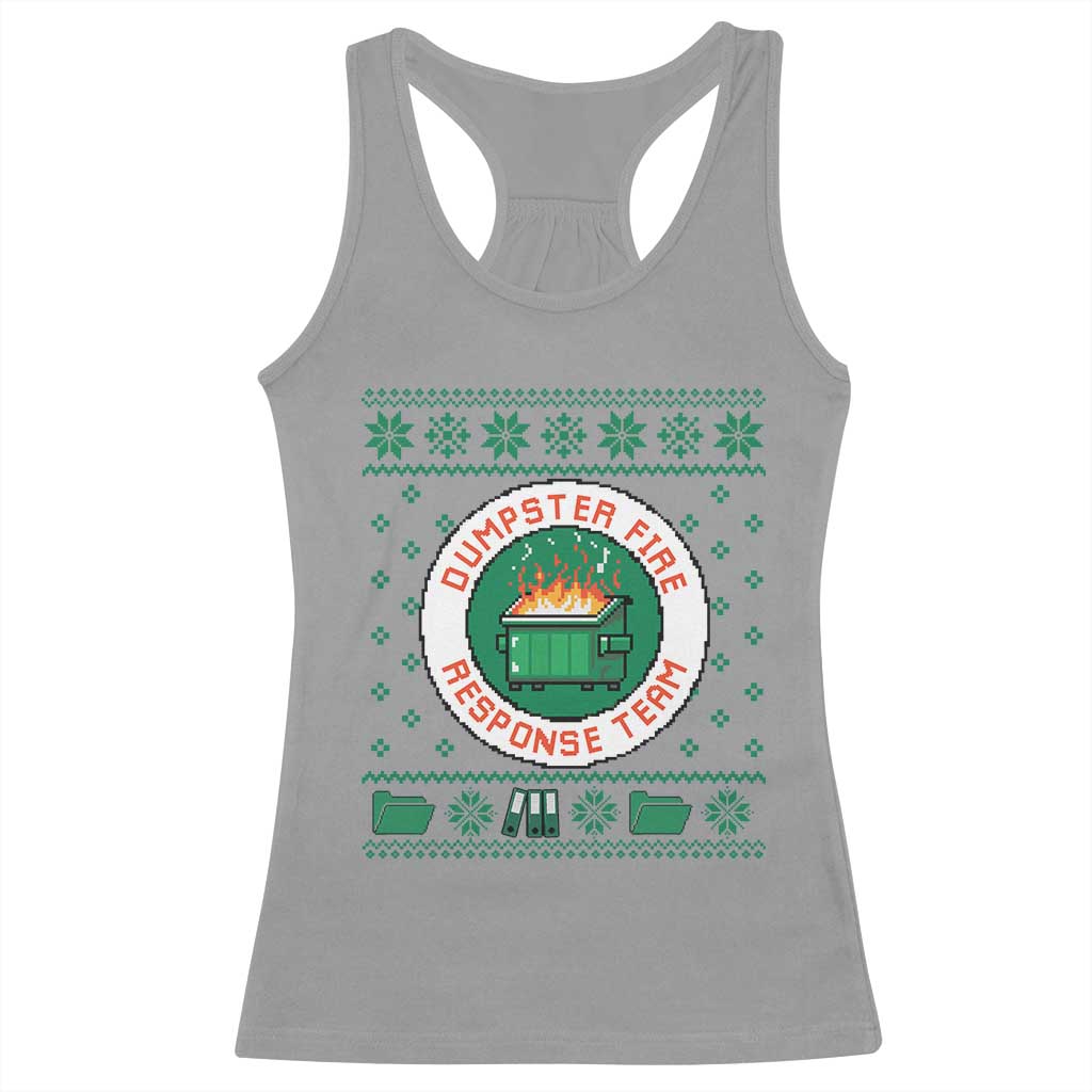 Funny Dumpster Fire Response Team Racerback Tank Top Office Party Holiday Chaos Humor TS02 Sport Gray Print Your Wear