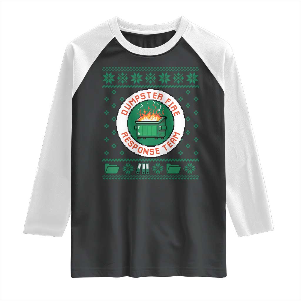 Funny Dumpster Fire Response Team Raglan Shirt Office Party Holiday Chaos Humor TS02 Black White Print Your Wear