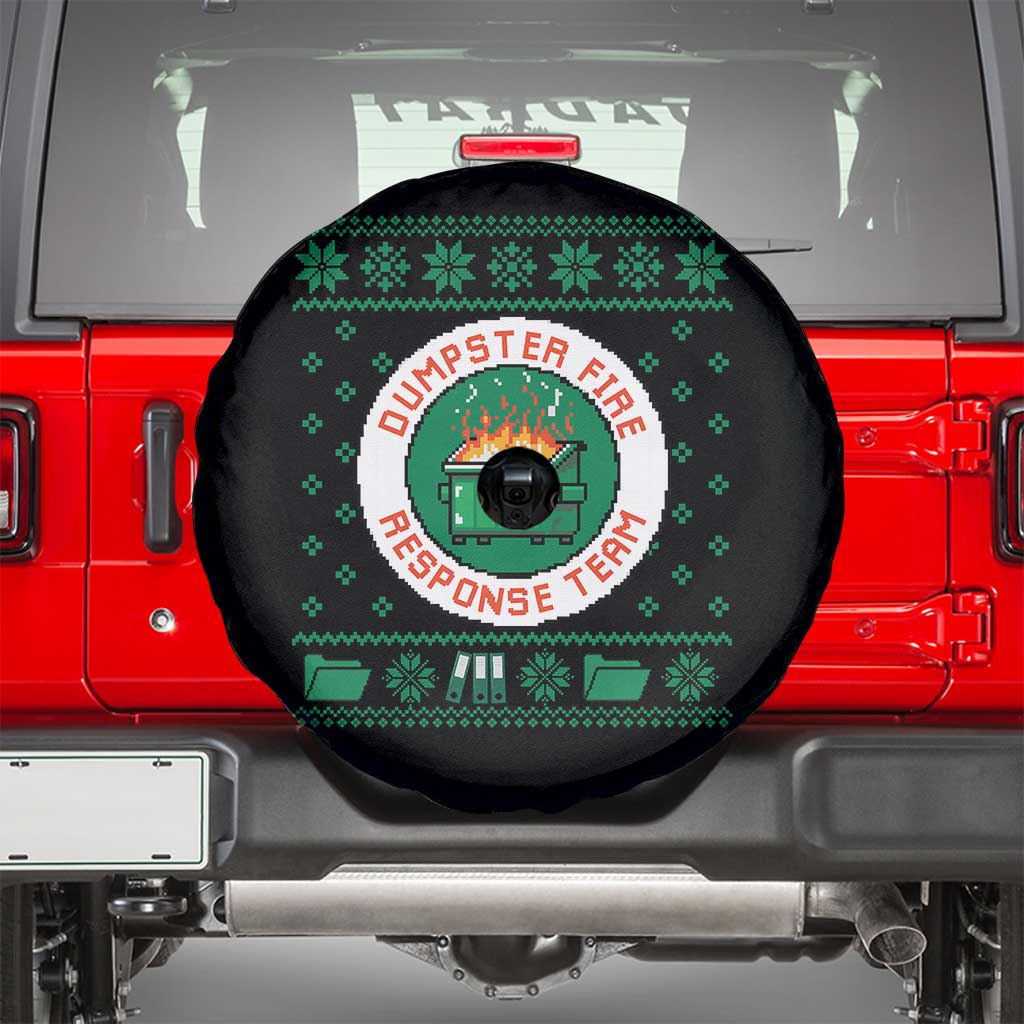 Funny Dumpster Fire Response Team Spare Tire Cover Office Party Holiday Chaos Humor TS02 Black Print Your Wear