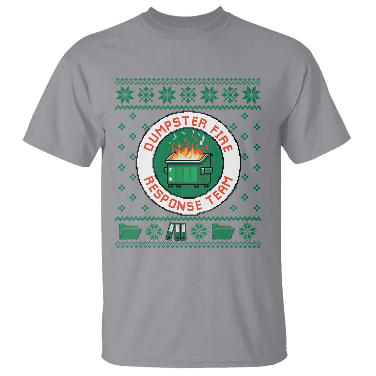 Funny Dumpster Fire Response Team T Shirt Office Party Holiday Chaos Humor TS02 Sport Gray Print Your Wear