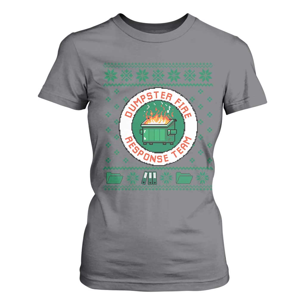 Funny Dumpster Fire Response Team T Shirt For Women Office Party Holiday Chaos Humor TS02 Charcoal Print Your Wear