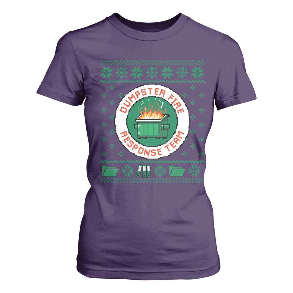 Funny Dumpster Fire Response Team T Shirt For Women Office Party Holiday Chaos Humor TS02 Purple Print Your Wear