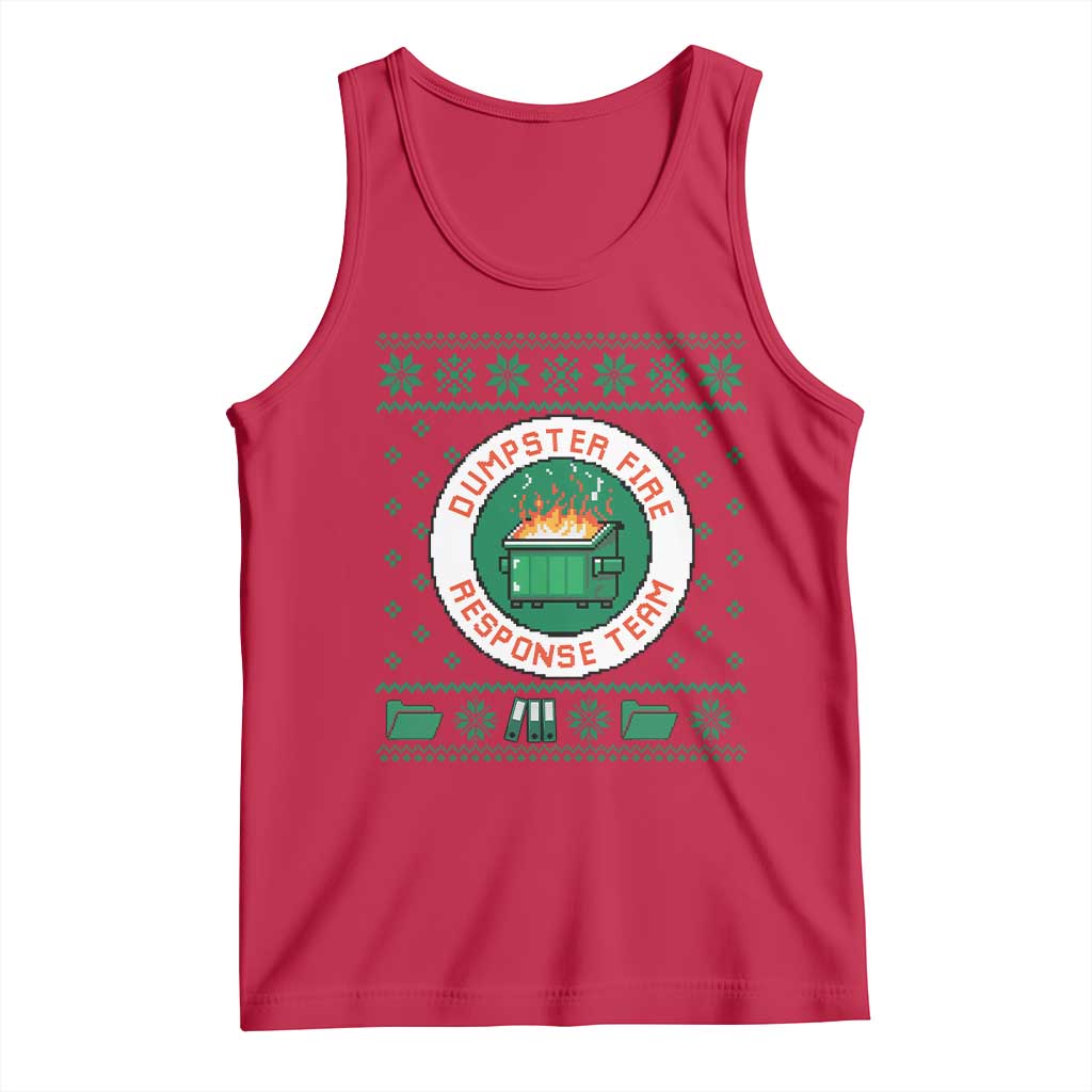 Funny Dumpster Fire Response Team Tank Top Office Party Holiday Chaos Humor TS02 Red Print Your Wear