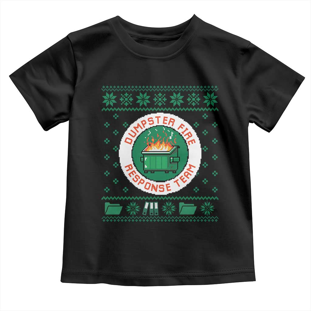 Funny Dumpster Fire Response Team Toddler T Shirt Office Party Holiday Chaos Humor TS02 Black Print Your Wear