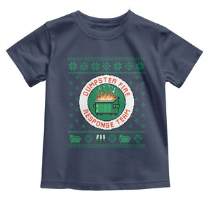 Funny Dumpster Fire Response Team Toddler T Shirt Office Party Holiday Chaos Humor TS02 Navy Print Your Wear