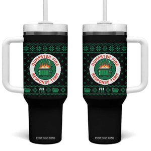 Funny Dumpster Fire Response Team Tumbler With Handle Office Party Holiday Chaos Humor TS02 One Size: 40 oz Black Print Your Wear