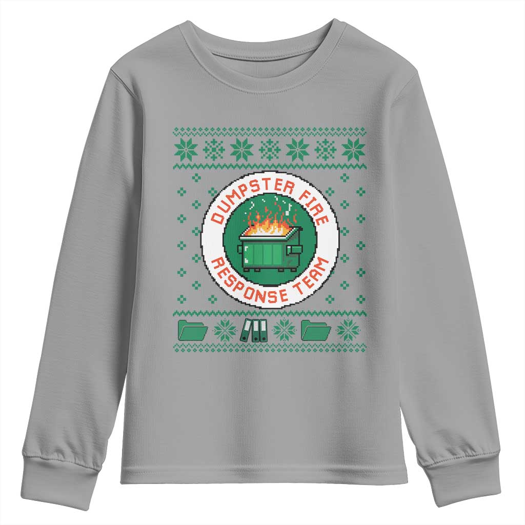 Funny Dumpster Fire Response Team Youth Sweatshirt Office Party Holiday Chaos Humor TS02 Sport Gray Print Your Wear