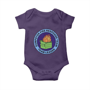 Dumpster Fire Response Team Leader Badge Baby Onesie Funny Office Chaos Holiday Gag Gift TS02 Purple Print Your Wear