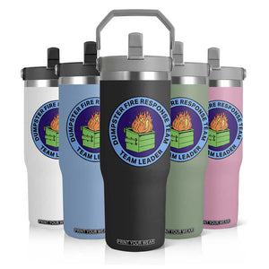 Dumpster Fire Response Team Leader Badge Flip Straw Tumbler Funny Office Chaos Holiday Gag Gift TS02 Print Your Wear