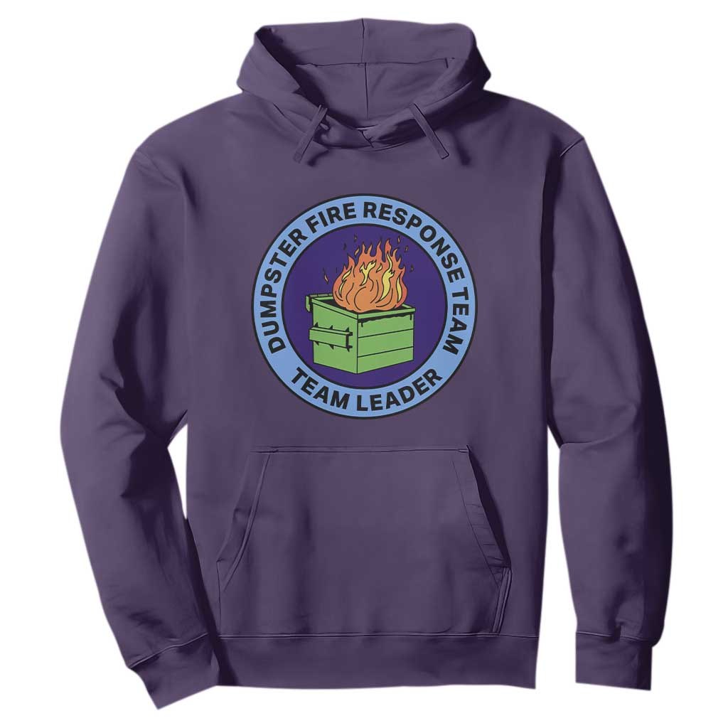 Dumpster Fire Response Team Leader Badge Hoodie Funny Office Chaos Holiday Gag Gift TS02 Purple Print Your Wear