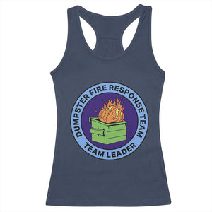Dumpster Fire Response Team Leader Badge Racerback Tank Top Funny Office Chaos Holiday Gag Gift - Print Your Wear