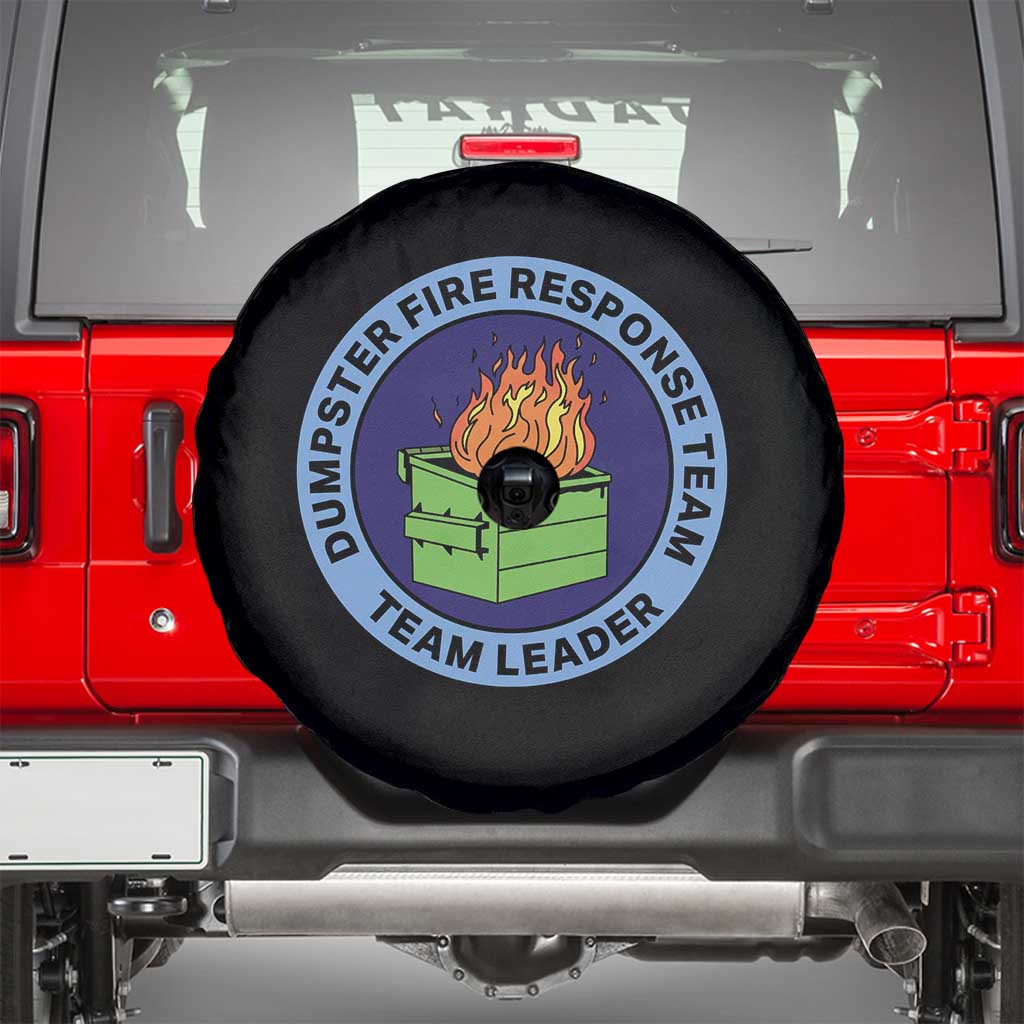 Dumpster Fire Response Team Leader Badge Spare Tire Cover Funny Office Chaos Holiday Gag Gift TS02 Black Print Your Wear