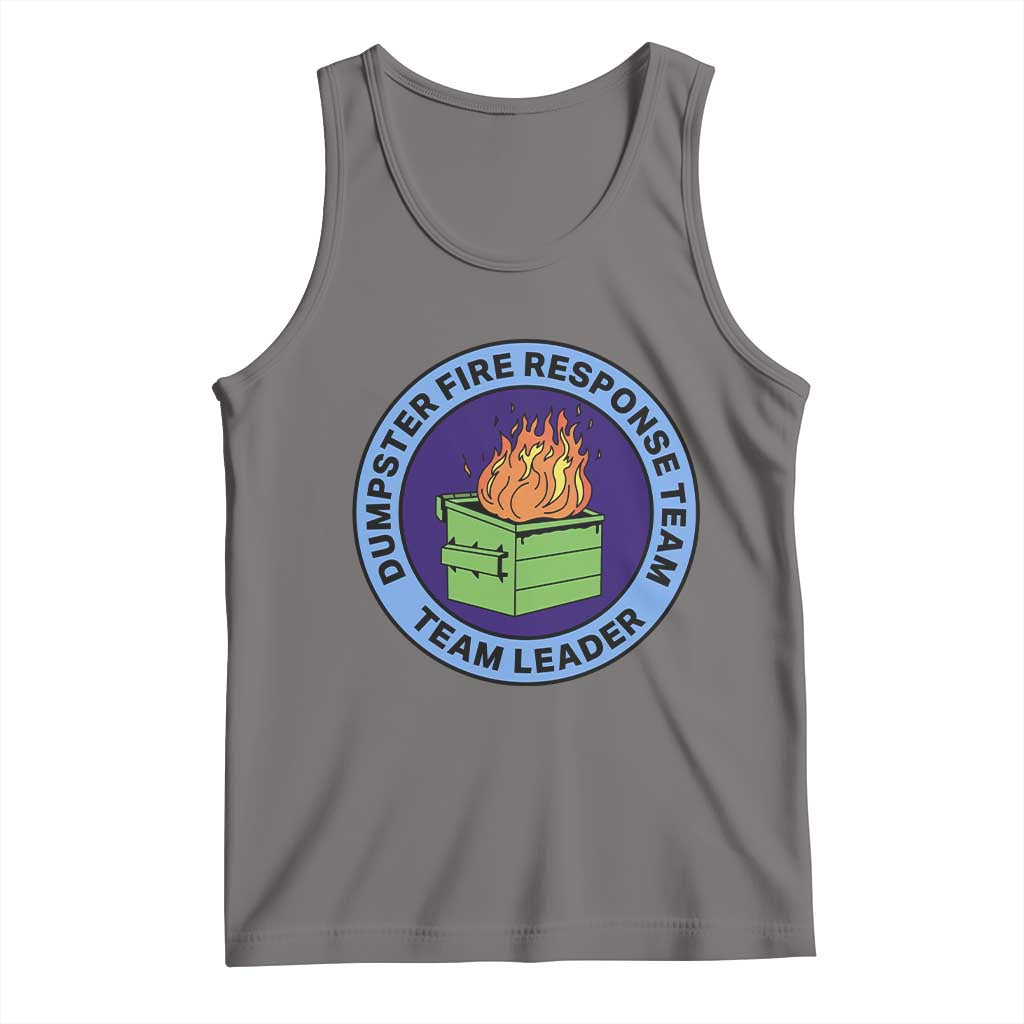 Dumpster Fire Response Team Leader Badge Tank Top Funny Office Chaos Holiday Gag Gift TS02 Deep Heather Print Your Wear