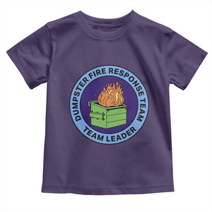 Dumpster Fire Response Team Leader Badge Toddler T Shirt Funny Office Chaos Holiday Gag Gift TS02 Purple Print Your Wear