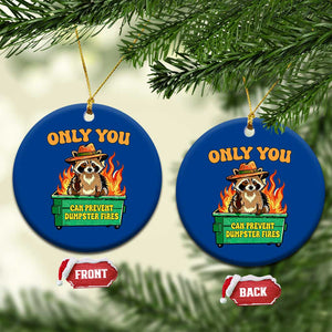 Only You Can Prevent Dumpster Fires Funny Raccoon Ceramic Ornament Sarcastic Chaos Humor Holiday Gag Gift TS02 1pc Blue Print Your Wear