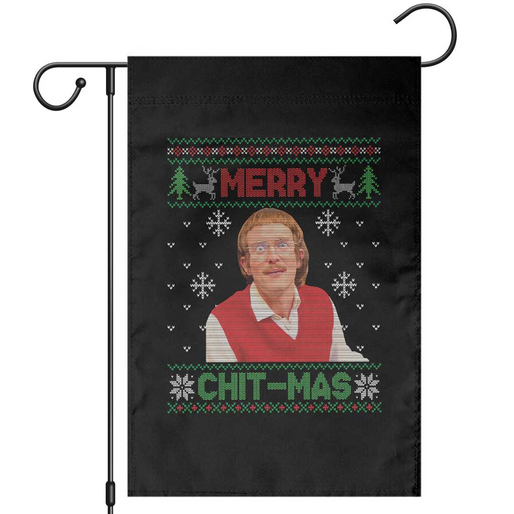 Funny Chit Christmas Merry Chit-Mas Garden Flag Retro Holiday Humor TS02 Black Print Your Wear