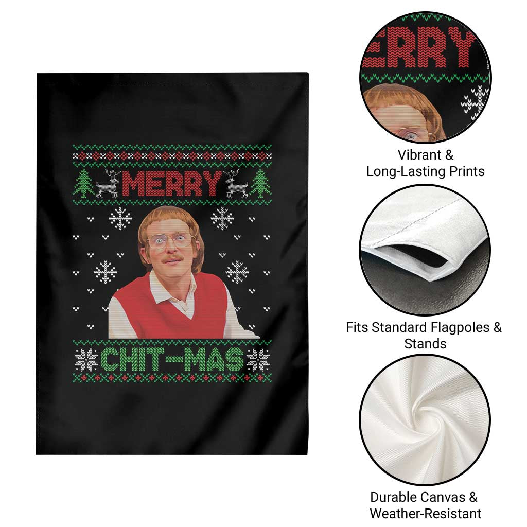 Funny Chit Christmas Merry Chit-Mas Garden Flag Retro Holiday Humor TS02 Print Your Wear
