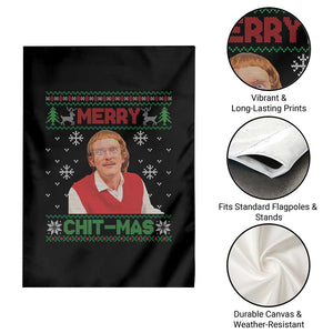 Funny Chit Christmas Merry Chit-Mas Garden Flag Retro Holiday Humor TS02 Print Your Wear
