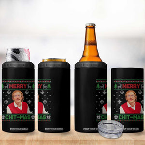 Funny Chit Christmas Merry Chit-Mas 4 in 1 Can Cooler Tumbler Retro Holiday Humor TS02 Print Your Wear