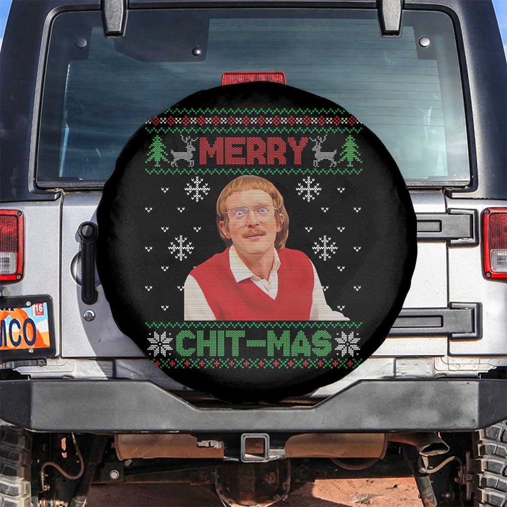 Funny Chit Christmas Merry Chit-Mas Spare Tire Cover Retro Holiday Humor TS02 No hole Black Print Your Wear