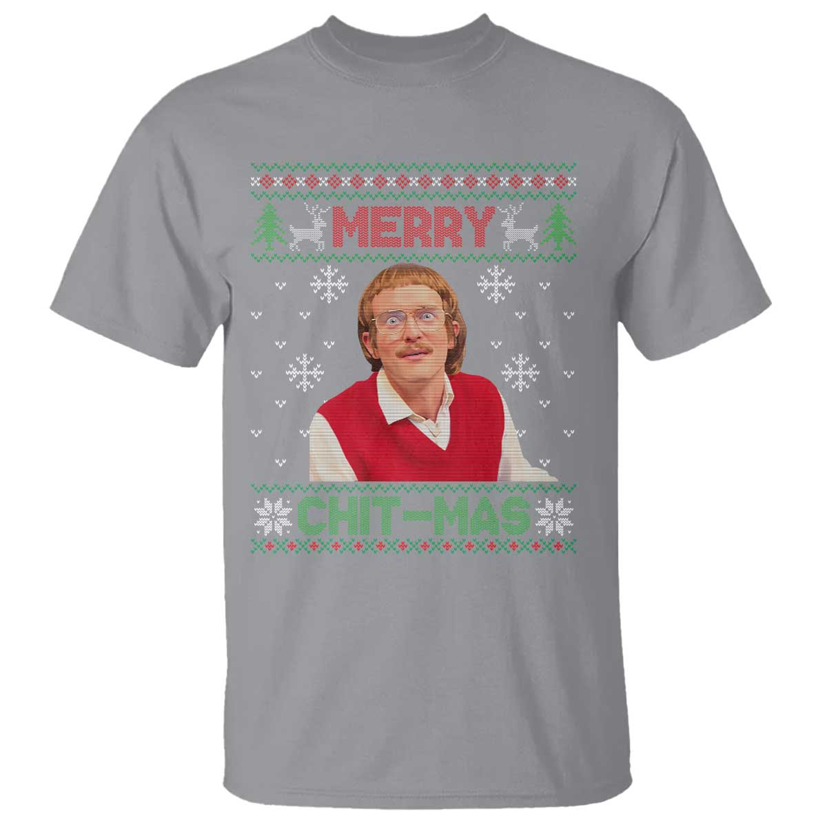 Funny Chit Christmas Merry Chit-Mas T Shirt Retro Holiday Humor TS02 Sport Gray Print Your Wear