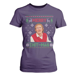 Funny Chit Christmas Merry Chit-Mas T Shirt For Women Retro Holiday Humor TS02 Purple Print Your Wear