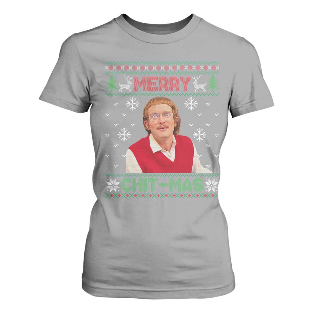 Funny Chit Christmas Merry Chit-Mas T Shirt For Women Retro Holiday Humor TS02 Sport Gray Print Your Wear