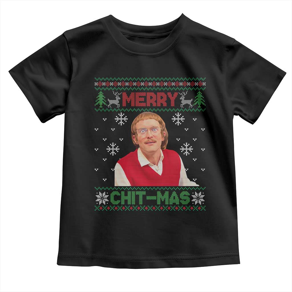 Funny Chit Christmas Merry Chit-Mas Toddler T Shirt Retro Holiday Humor TS02 Black Print Your Wear