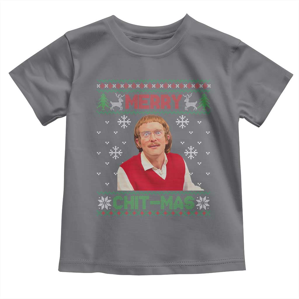 Funny Chit Christmas Merry Chit-Mas Toddler T Shirt Retro Holiday Humor TS02 Charcoal Print Your Wear