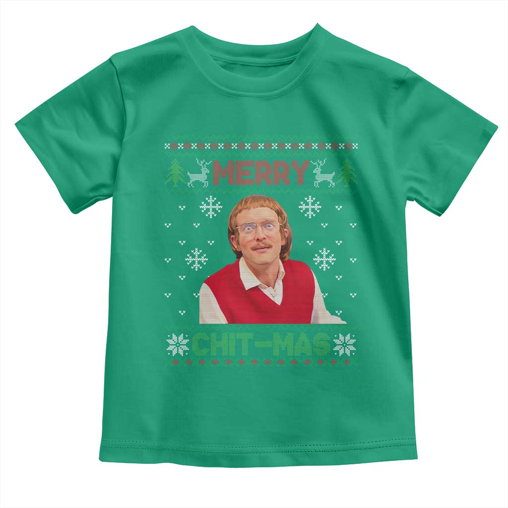 Funny Chit Christmas Merry Chit-Mas Toddler T Shirt Retro Holiday Humor TS02 Irish Green Print Your Wear