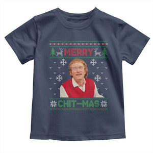 Funny Chit Christmas Merry Chit-Mas Toddler T Shirt Retro Holiday Humor TS02 Navy Print Your Wear