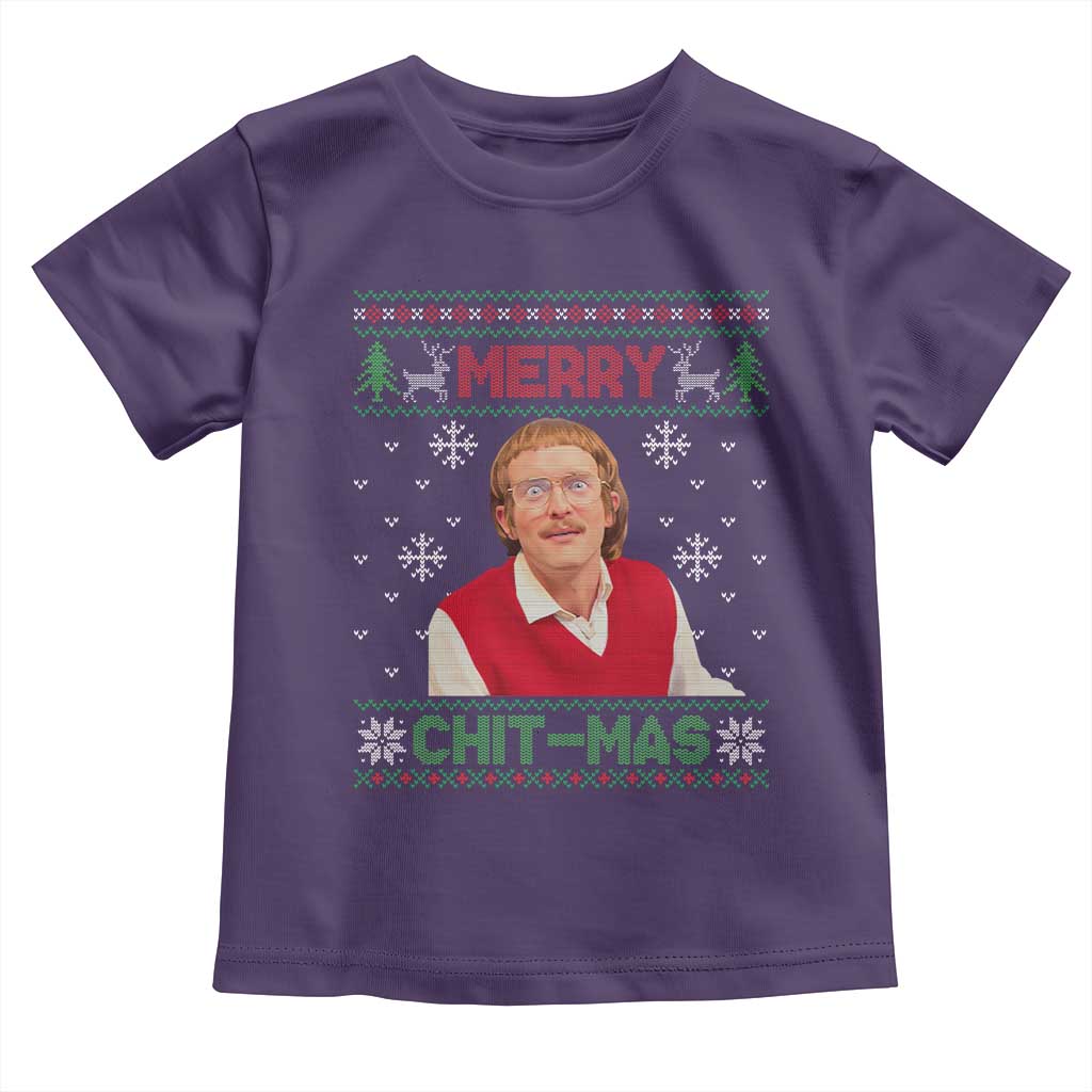 Funny Chit Christmas Merry Chit-Mas Toddler T Shirt Retro Holiday Humor TS02 Purple Print Your Wear