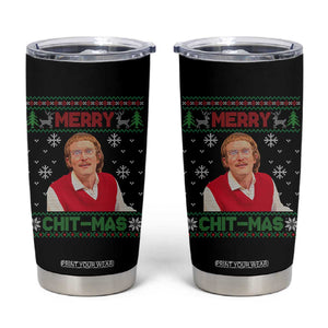 Funny Chit Christmas Merry Chit-Mas Tumbler Cup Retro Holiday Humor TS02 Black Print Your Wear