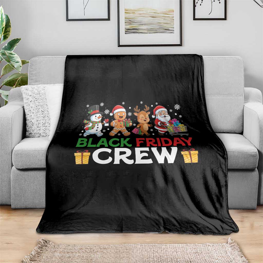 Black Friday Crew Christmas Throw Blanket Funny Holiday Shopping Squad TS02 Print Your Wear