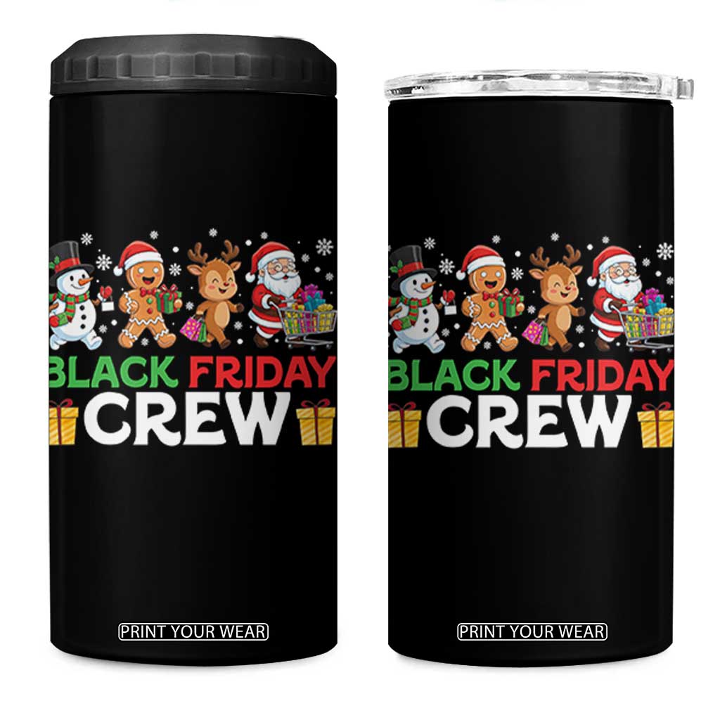 Black Friday Crew Christmas 4 in 1 Can Cooler Tumbler Funny Holiday Shopping Squad TS02 One Size: 16 oz Black Print Your Wear