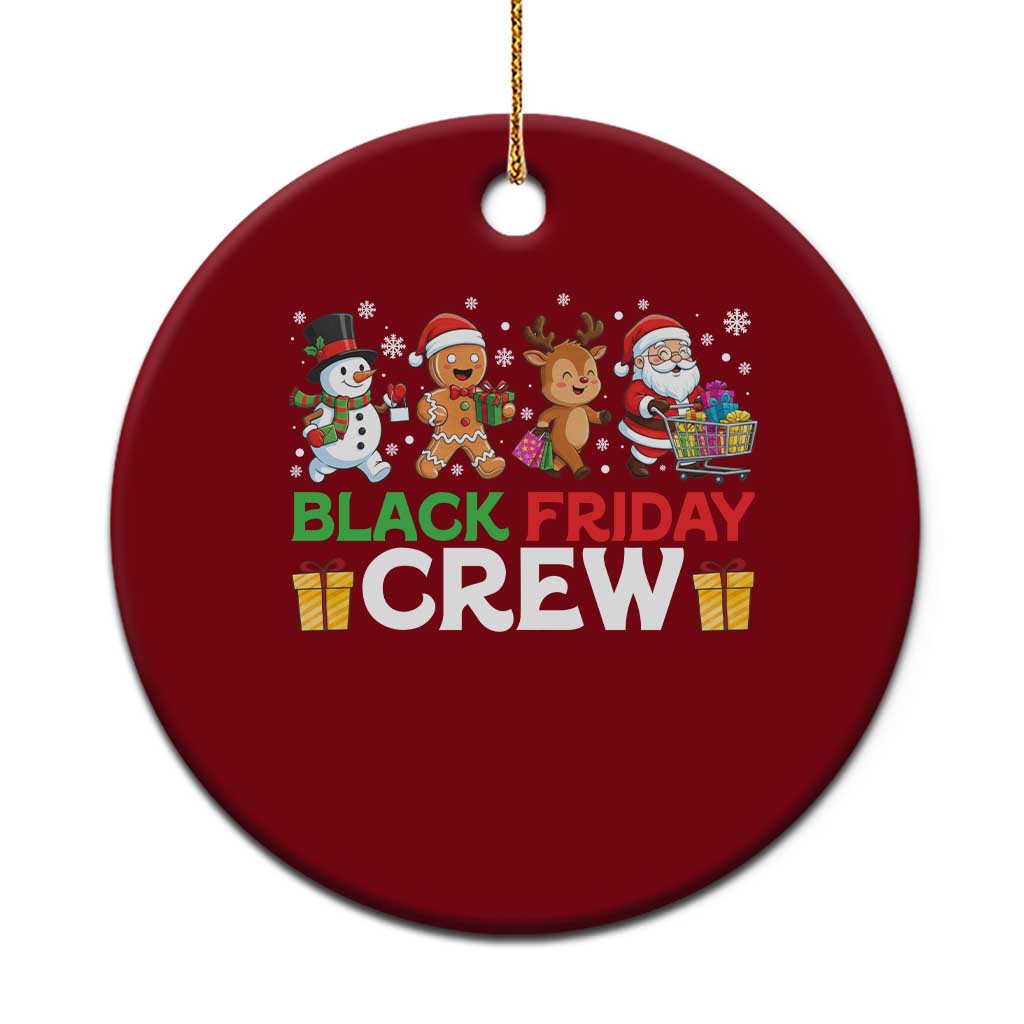 Black Friday Crew Christmas Ceramic Ornament Funny Holiday Shopping Squad TS02 1pc Red Print Your Wear