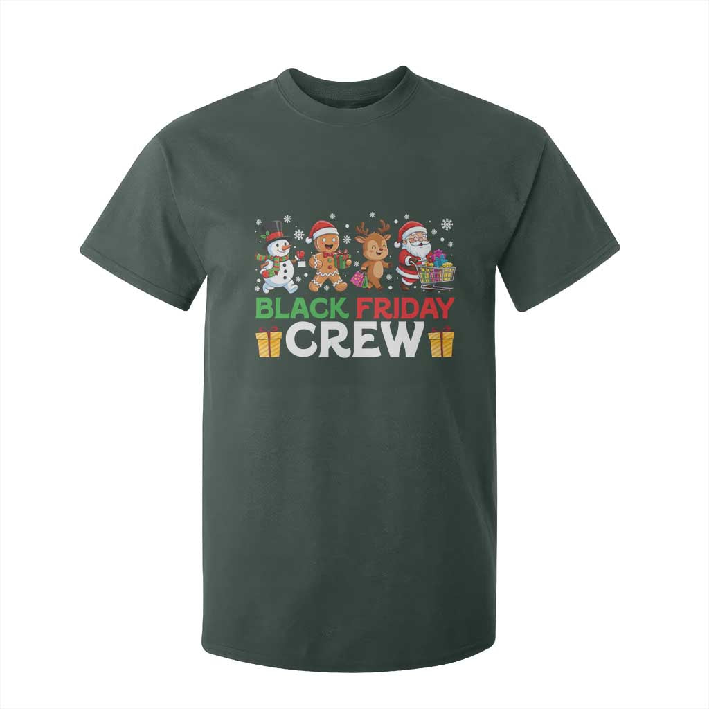 Black Friday Crew Christmas T Shirt For Kid Funny Holiday Shopping Squad TS02 Dark Forest Green Print Your Wear