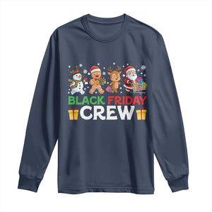 Black Friday Crew Christmas Long Sleeve Shirt Funny Holiday Shopping Squad TS02 Navy Print Your Wear