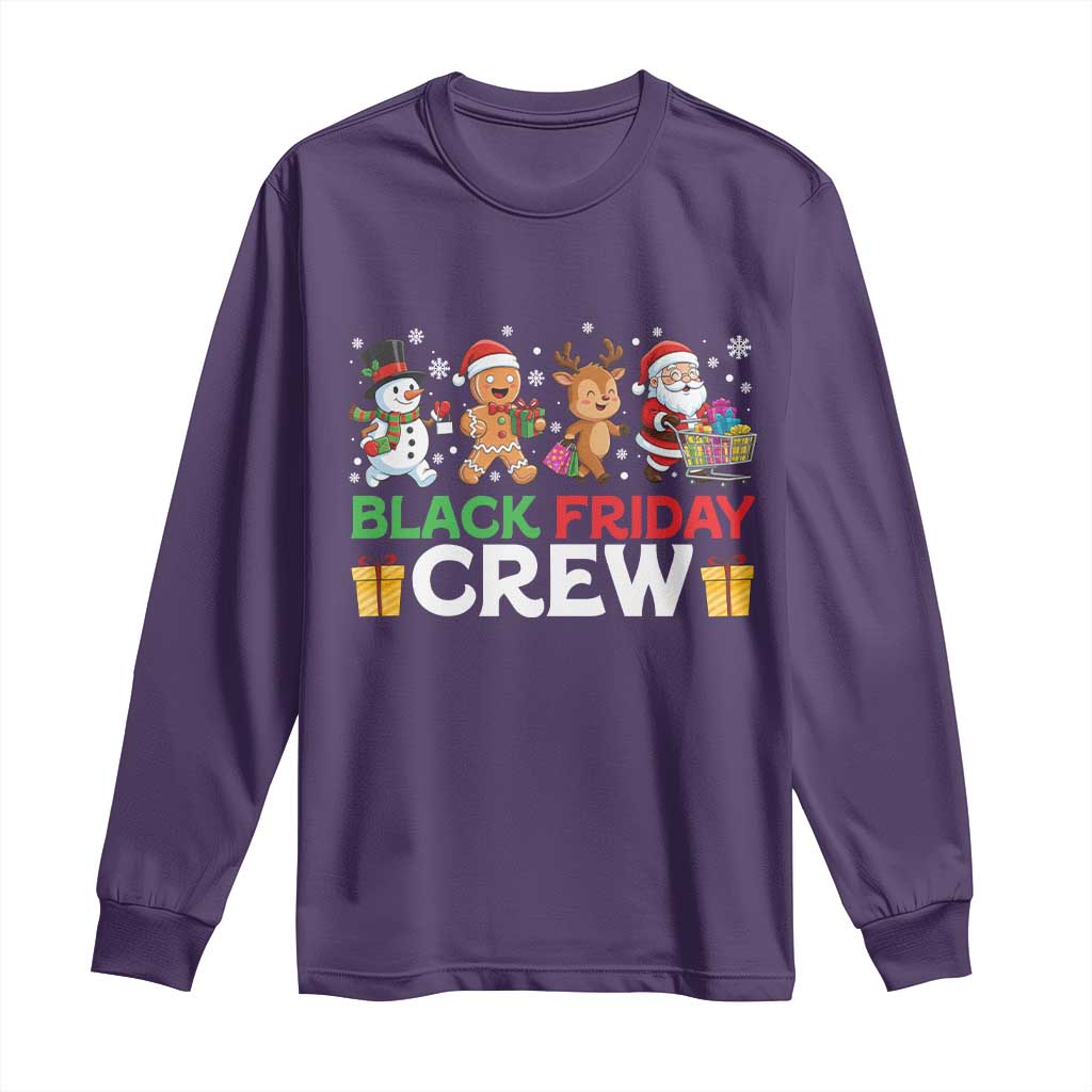 Black Friday Crew Christmas Long Sleeve Shirt Funny Holiday Shopping Squad TS02 Purple Print Your Wear