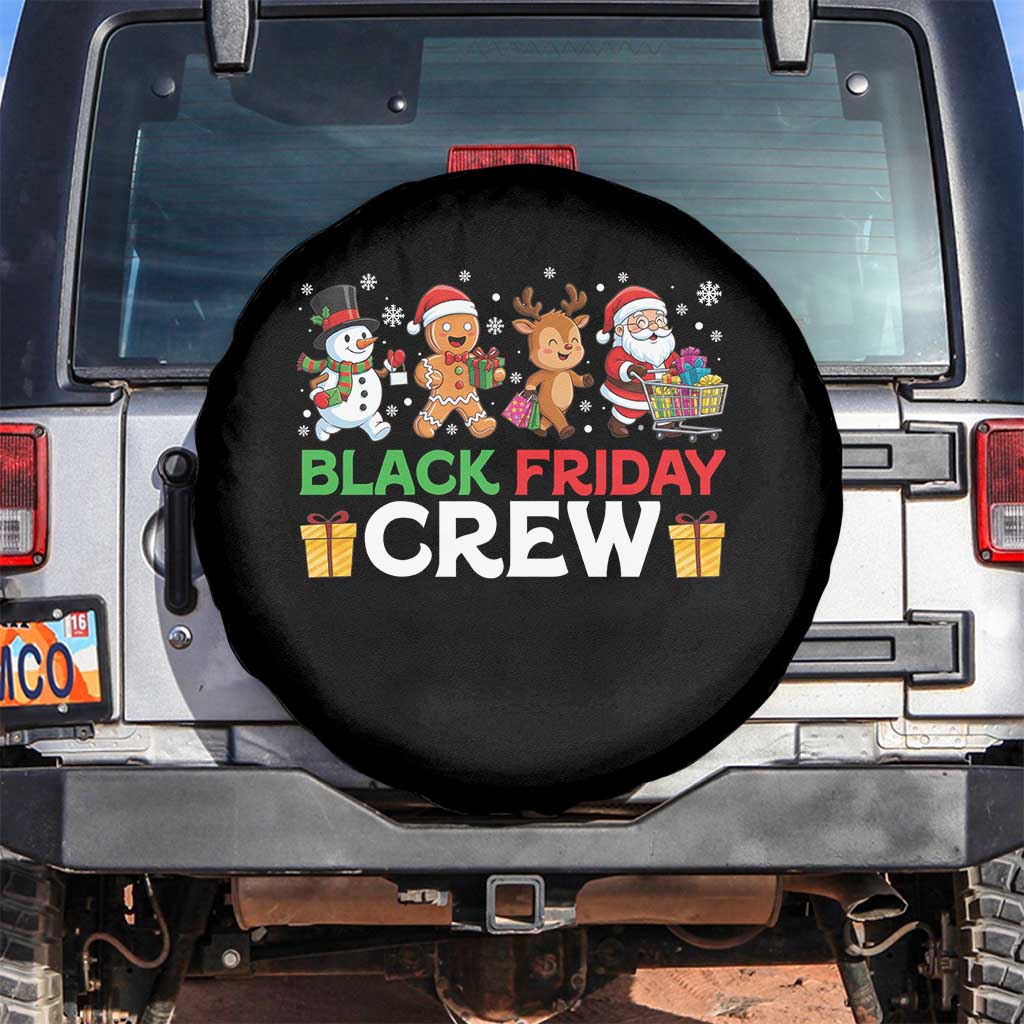 Black Friday Crew Christmas Spare Tire Cover Funny Holiday Shopping Squad TS02 No hole Black Print Your Wear
