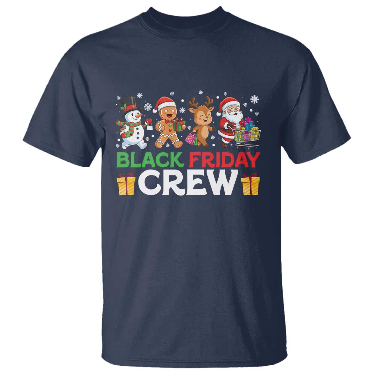 Black Friday Crew Christmas T Shirt Funny Holiday Shopping Squad TS02 Navy Print Your Wear