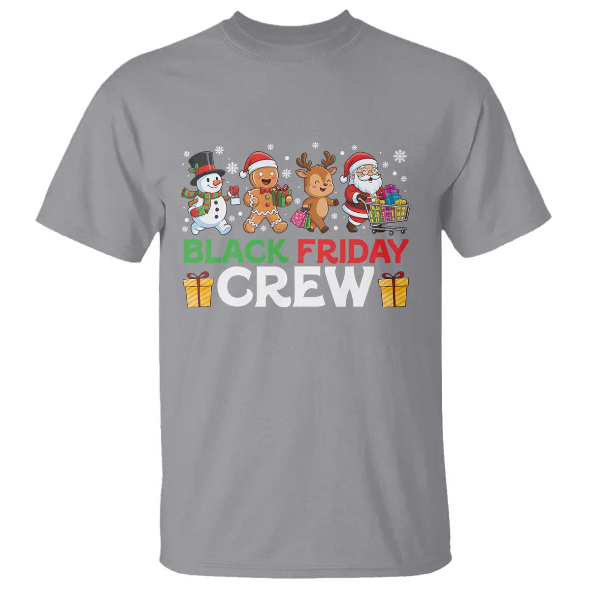 Black Friday Crew Christmas T Shirt Funny Holiday Shopping Squad TS02 Sport Gray Print Your Wear