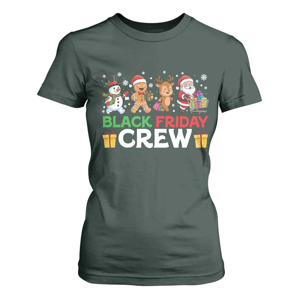 Black Friday Crew Christmas T Shirt For Women Funny Holiday Shopping Squad TS02 Dark Forest Green Print Your Wear